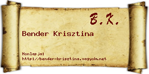 Bender Krisztina névjegykártya