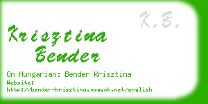 krisztina bender business card